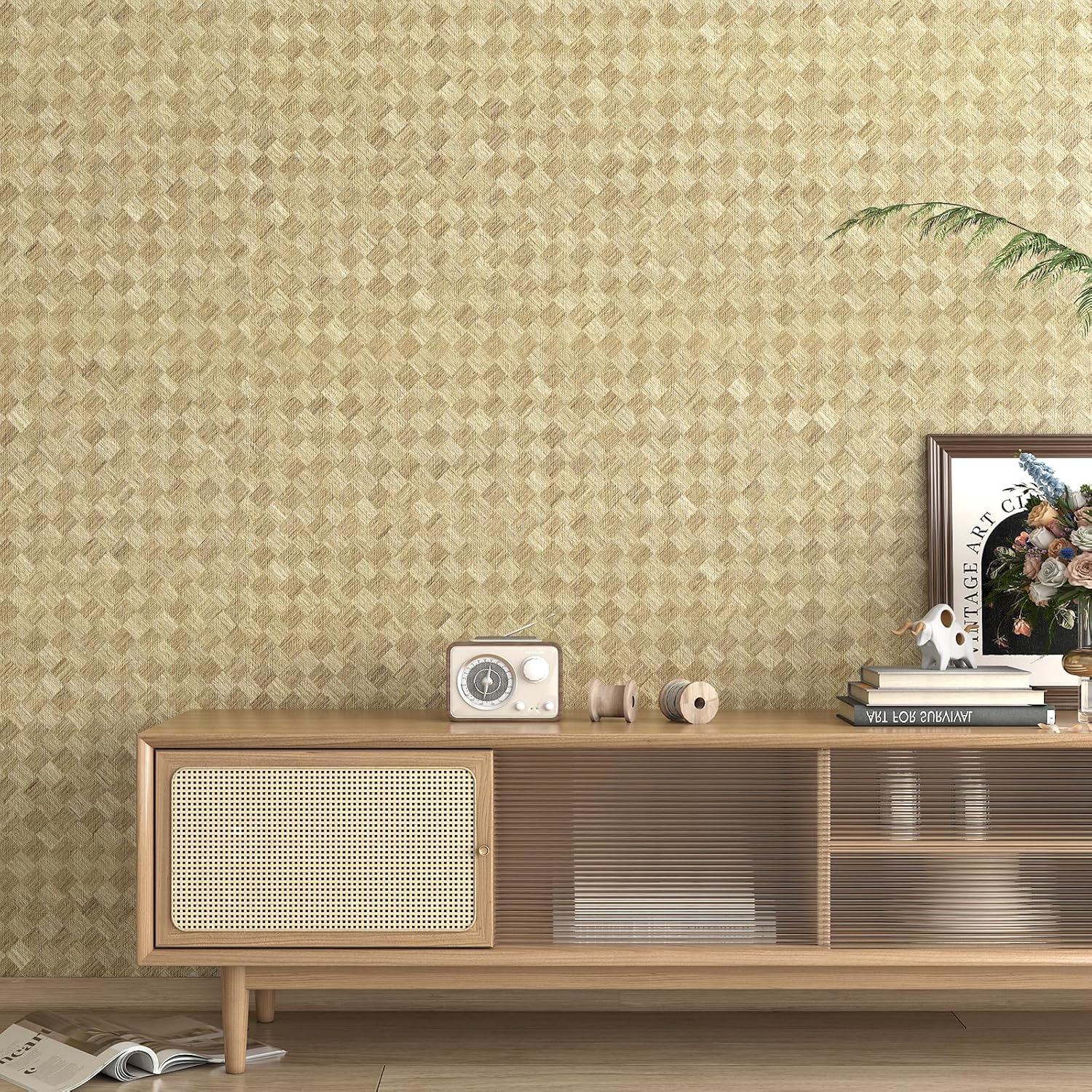 Decotalk Textured Wallpaper Brown Grasscloth Wallpaper