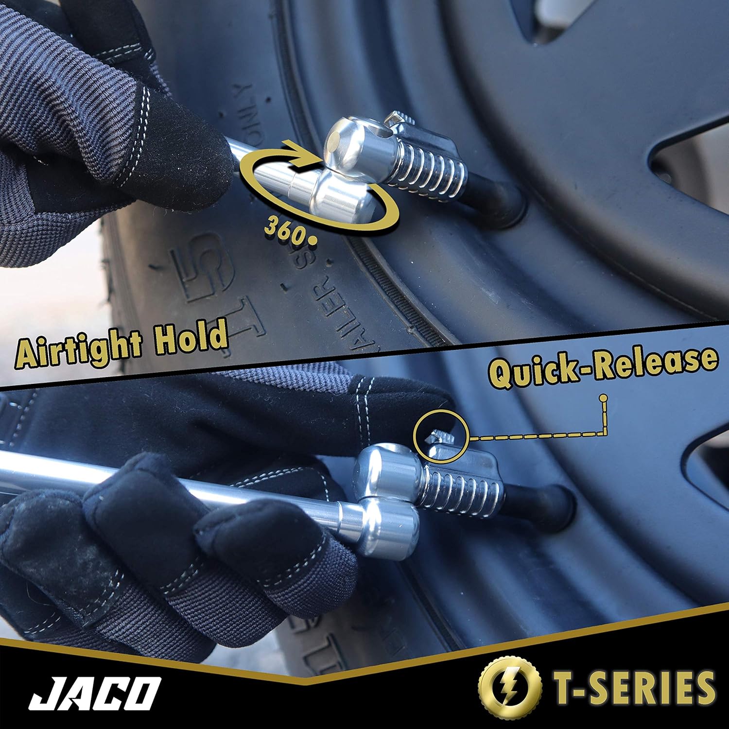 JACO Lightning T-Series Tire Air Chuck - 1/4" F-NPT (Open Flow) : Automotive
