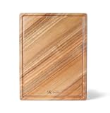 MITSUMOTO SAKARI Japanese Acacia Wood Cutting Board, 16 × 11 in Kitchen Cutting Board for Meat Vegetables Cheese, Pure Natural Textured Chopping Board with Juice Groove