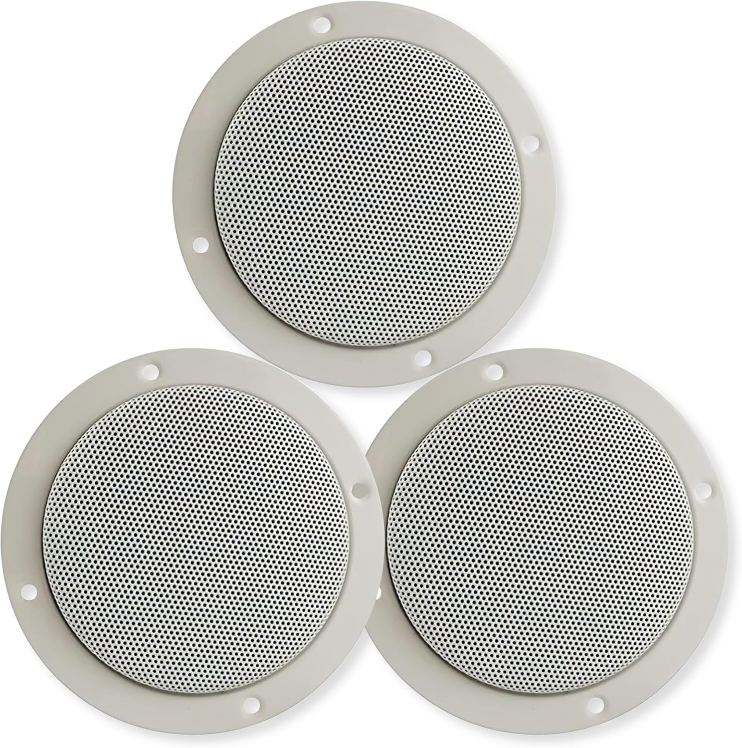 1102094W Pack of 3 Dual Cone 5.25" Entry Level Speakers, 24W Max Power Handling, Whizzer Tweeter, 140Hz to 6kHz Frequency Response, 4 Ohms Nominal Impedance