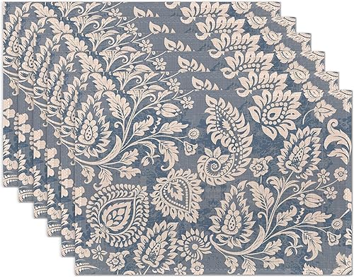 Miniatura 14 de Juego de 6 manteles individuales abstractos con diseño de margaritas y flores, lavables, resistentes al calor, para decoración de fiestas