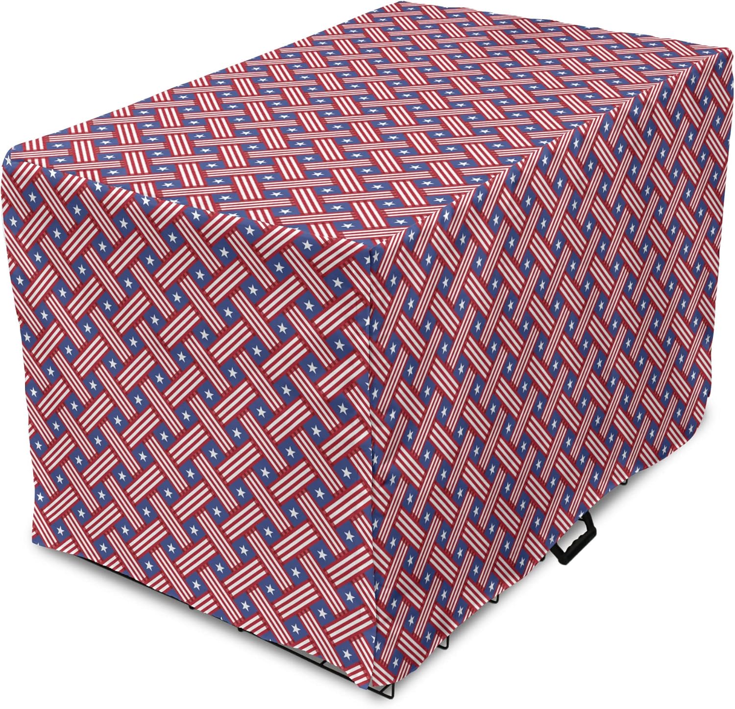 Ambesonne 4th of July Dog Crate Cover, Diagonal Stripes
