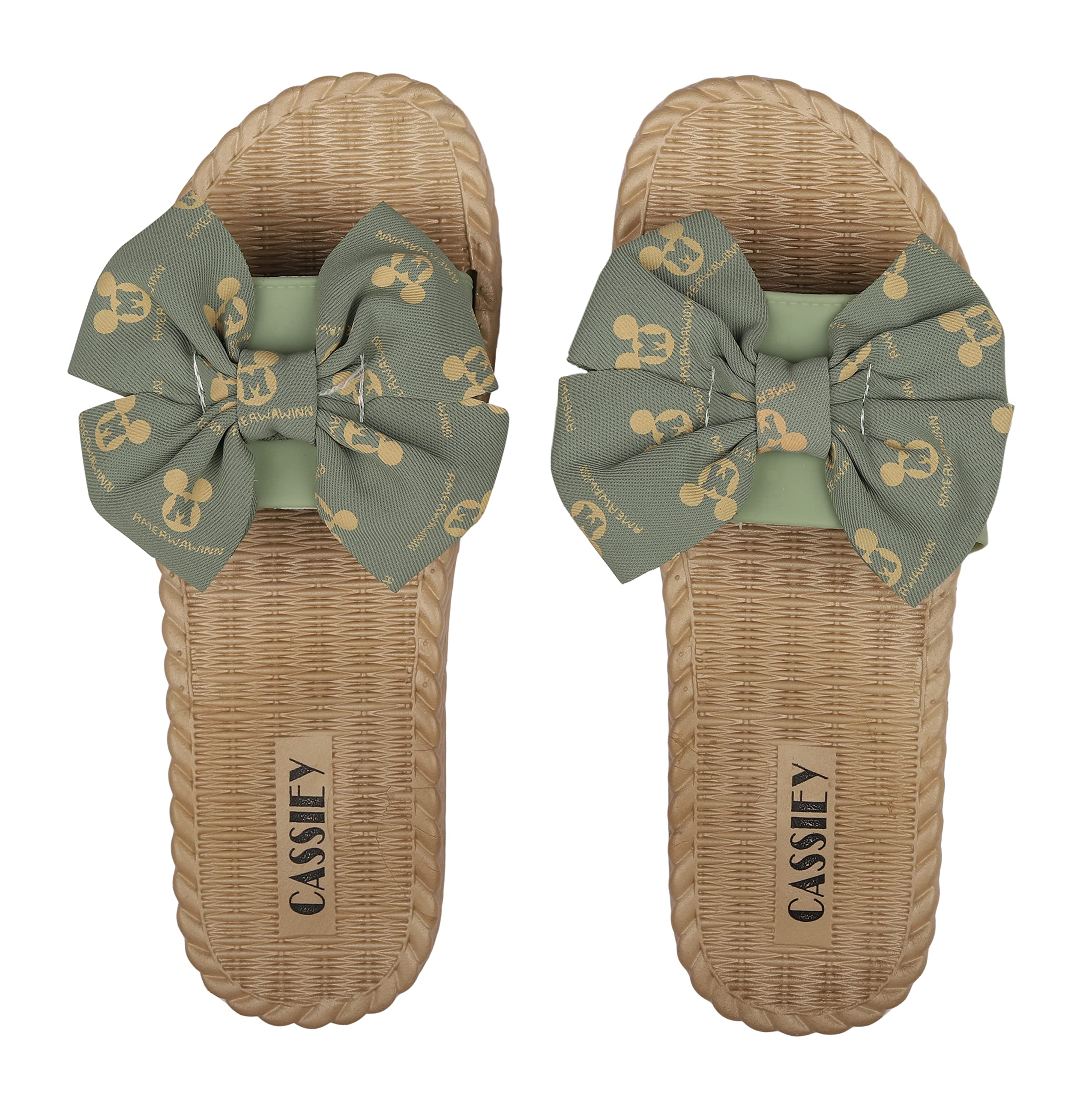 CASSIEY Latest Fashionable Comfortable Stylish Design Slip-on Flat Sandal,Slipper For Womens And Girls Green- 6 UK (B0C4Q39GHL) Amazon Price History, Amazon Price Tracker