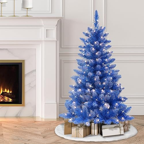 Miniatura 10 de Puleo International Árbol de Navidad artificial Pre-iluminado de 6.5 pies con 300 luces, azul