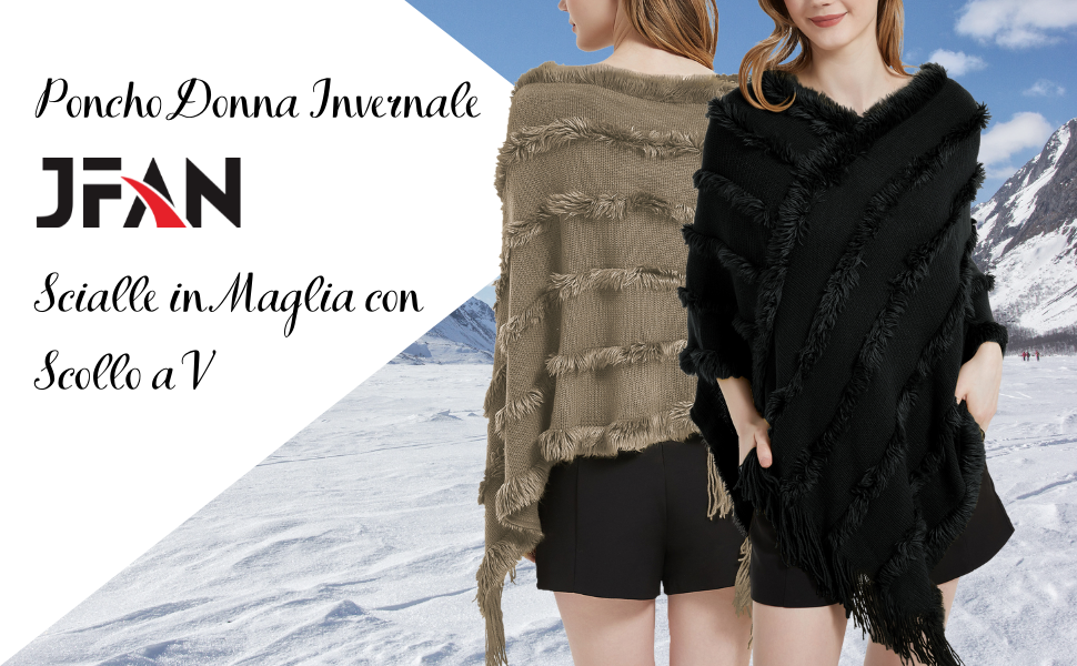 Poncho Da Donna Con Collo Di Pelliccia, Cardigan, Sciarpa, Mantello A Maglia, Elegante Maglione Avvolgente, Sciarpa Calda, Maglione Invernale, Maglione Lavorato A Maglia Per Donna Autumn Winter Capi