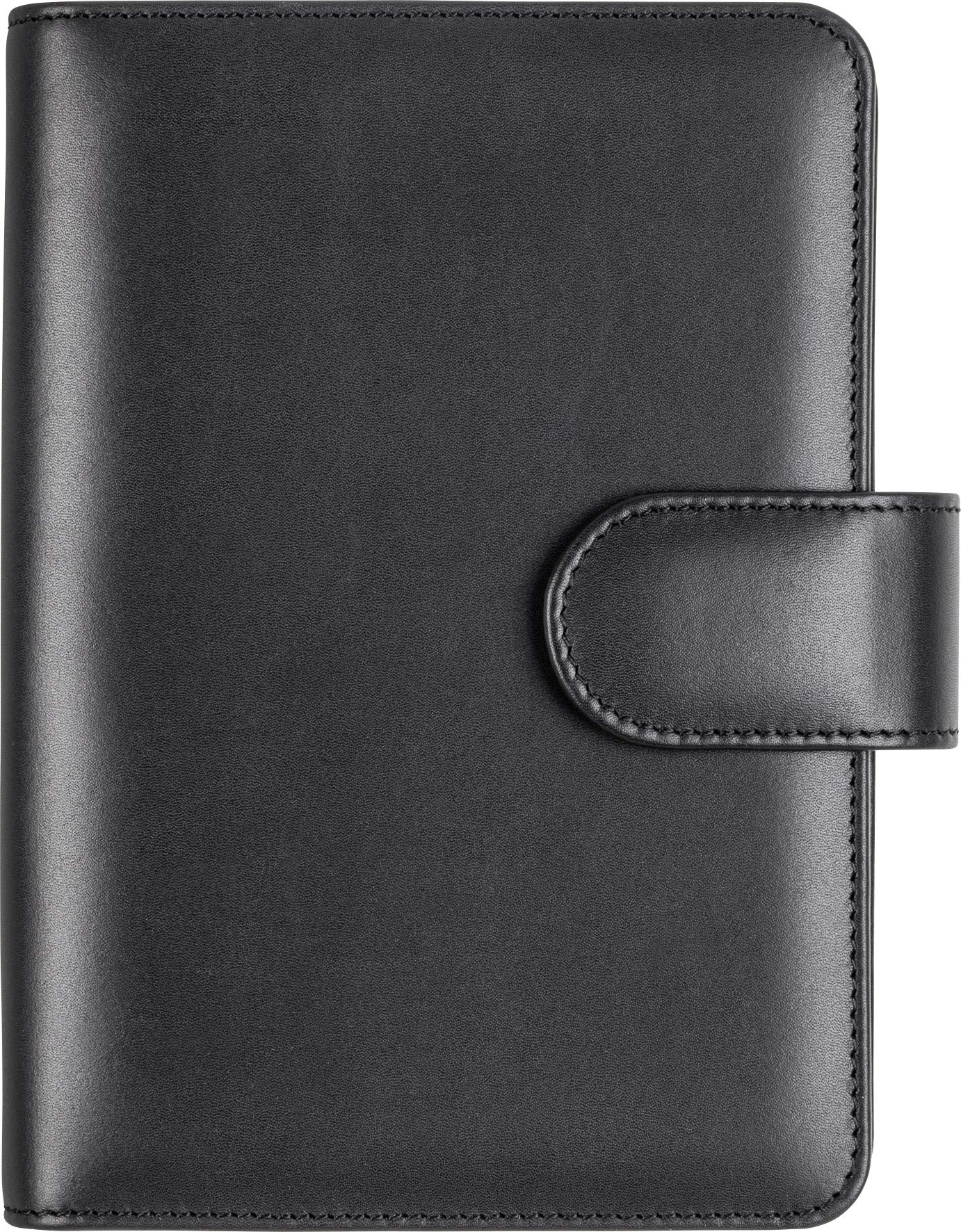 rido/idé 706608390 Zeitplansysteme/Ringbuchkalender/Timer Timing (2, 93 x 172 mm, Leder-Ringbuch, mit Lasche, 6-Ring-Kipphebelmechanik, ohne Kalendarium) schwarz
