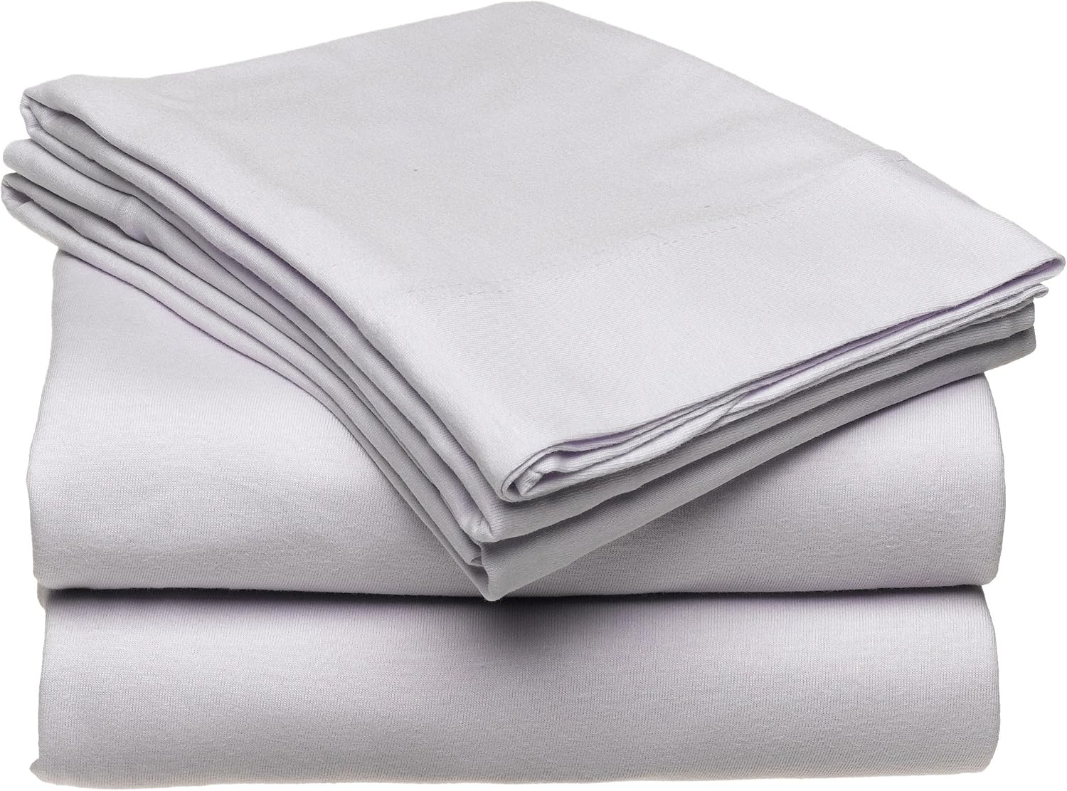 Royal Heritage Home Deluxe 150 Gram Combed Cotton Jersey Knit King Sheet Set, Lilac