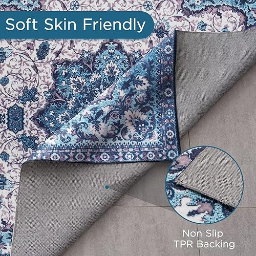 Miniatura 3 de nusoarug Alfombras de pasillo de 2 x 6, lavables a máquina, estilo bohemio, antideslizantes, suaves y bohemias para porche, cocina, interior,