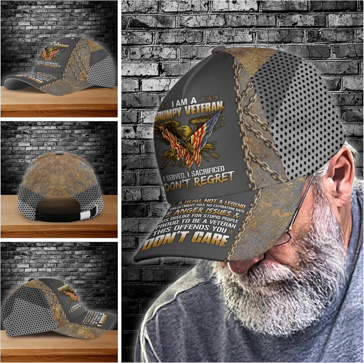 Premium Vietnam Veteran Hat, Veteran Hat for Men, Military Gift for Grandpa Dad Husband, Adjustable Strap Back