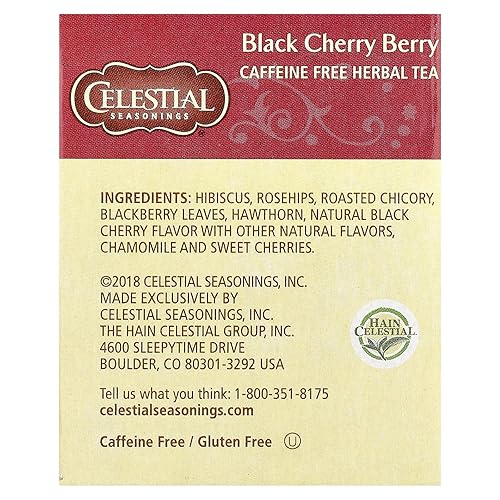 Miniatura 2 de CELESTIAL SEASONINGS Herb Tea,BLK Cherry Berry, 20 bolsas (paquete de 3)