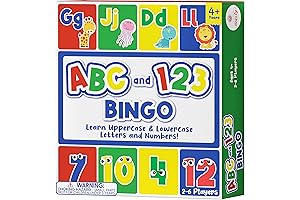 Party Hearty Alphabet & Number Bingo Board Game: Animal Edition for Preschool...