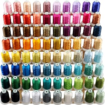 New brothread 80 Spools Polyester Embroidery Machine Thread Kit 1000M 1100Y Each Spool - Colors Compatible with Janome and Robison-Anton Colors