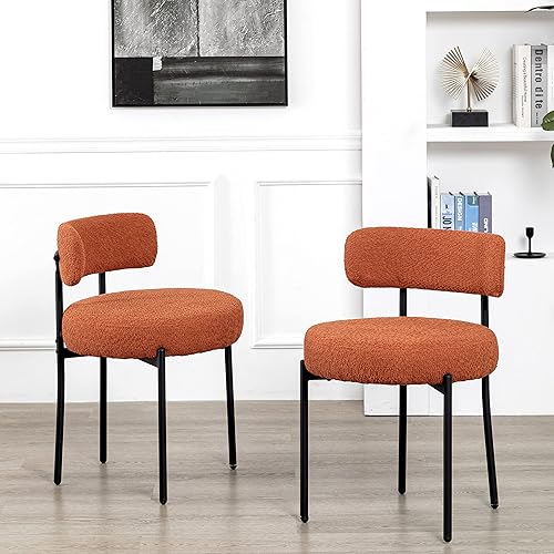 Miniatura 8 de DYHOME Juego de 2 sillas de comedor negras, sillas de comedor modernas de mediados de siglo, sillas de comedor de cocina, respaldo curvado, silla de