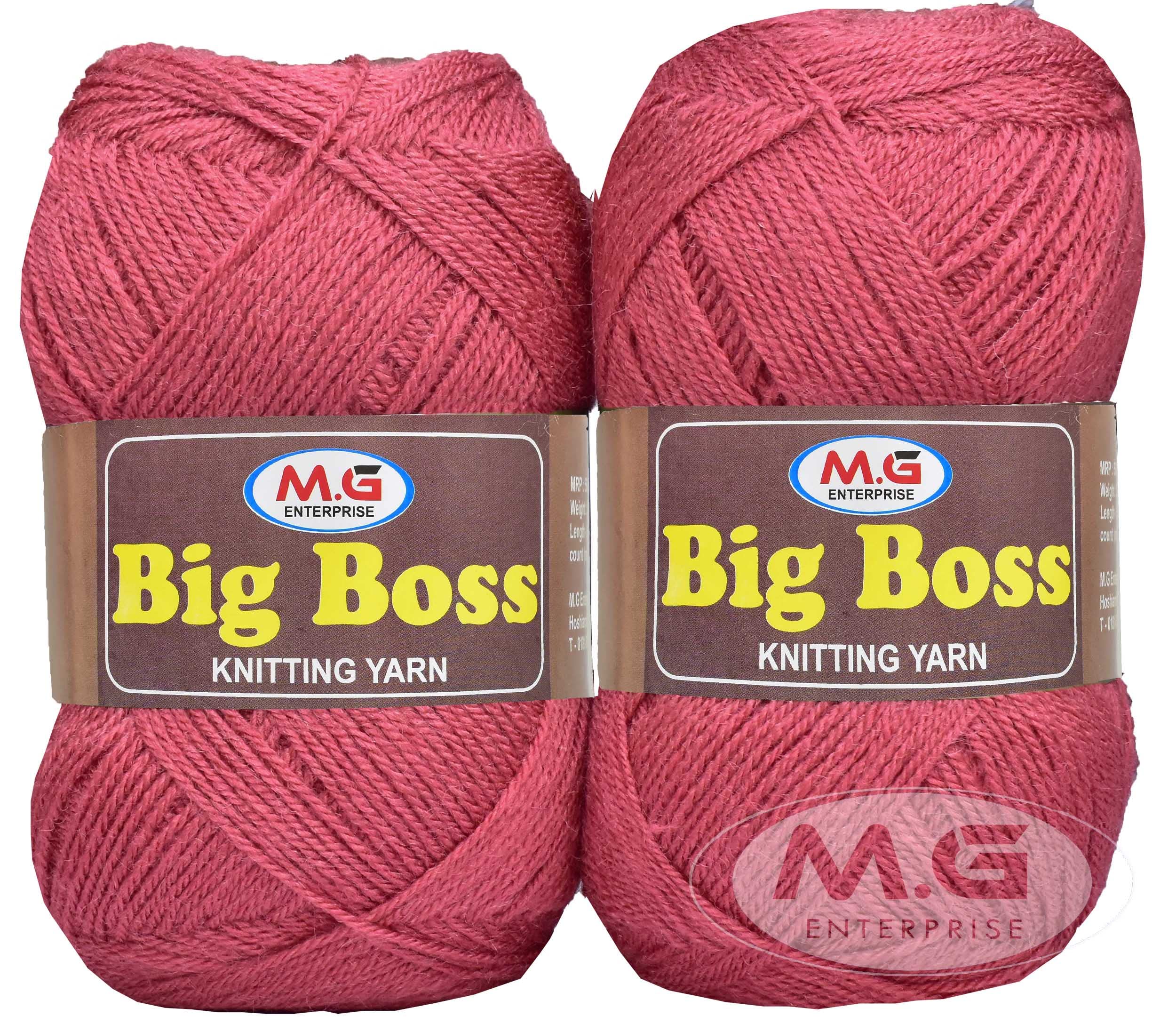 M.G ENTERPRISE Big Ball Rosewood (200 gm) Wool Ball Hand Knitting Wool/Art Craft Soft Fingering Crochet Hook Yarn, Needle Knitting Yarn Thread dye U VV