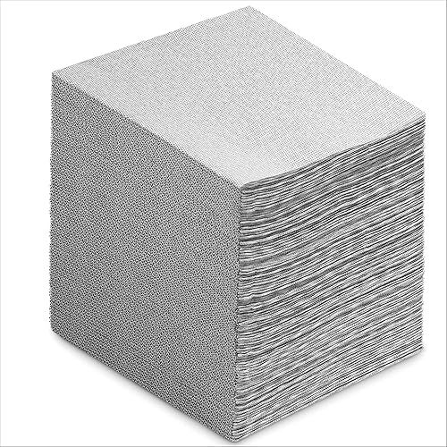 Miniatura 8 de Servilletas de cóctel desechables similares a tela, paquete de 200 servilletas de papel de 10 x 10 pulgadas con puntos negros para bebidas, para