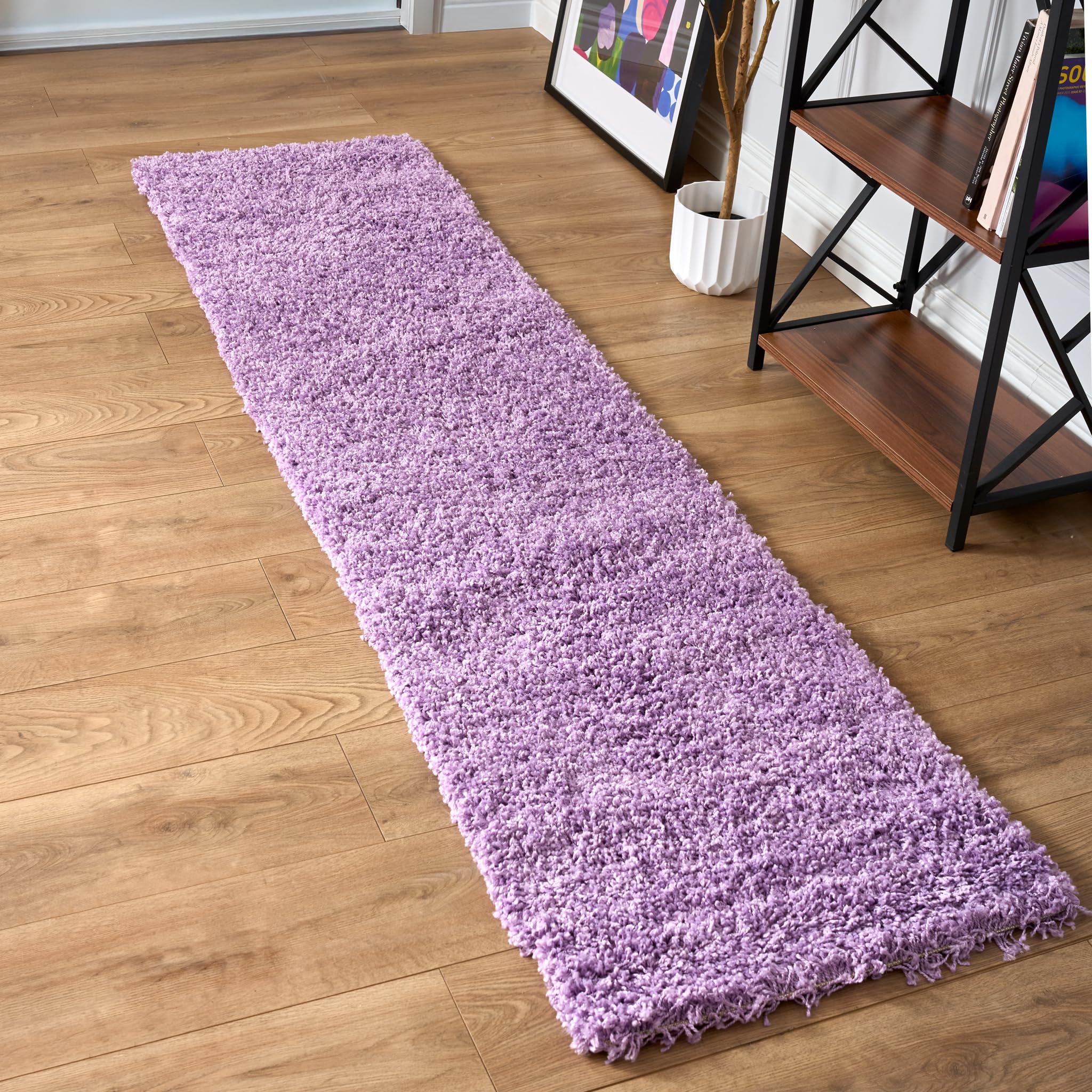 Bravich Navy Blue Shaggy Rug 80 x 150cm (2'7" x 4'11") 5cm Pile Medium Thick Fluffy Living Room Hessian Backed Washable — view 38