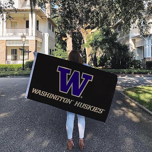 Miniatura 6 de Desert Cactus Bandera de la Universidad de Washington U of W UW Huskies Husky Banderas Banners 100% poliéster para interiores y exteriores 3 x 5