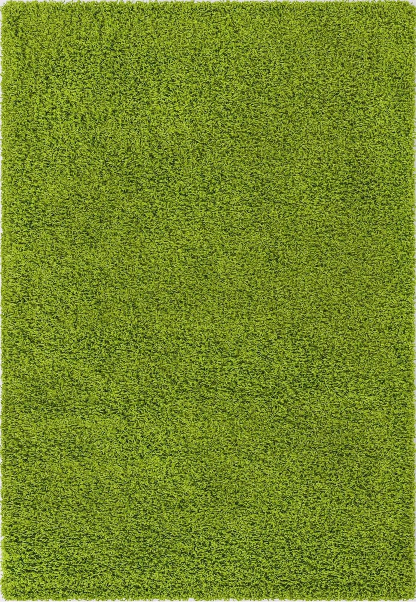 Unique Loom Solid Shag Collection Area Rug (4' 1" x 6' 1" Rectangle, Grass Green)
