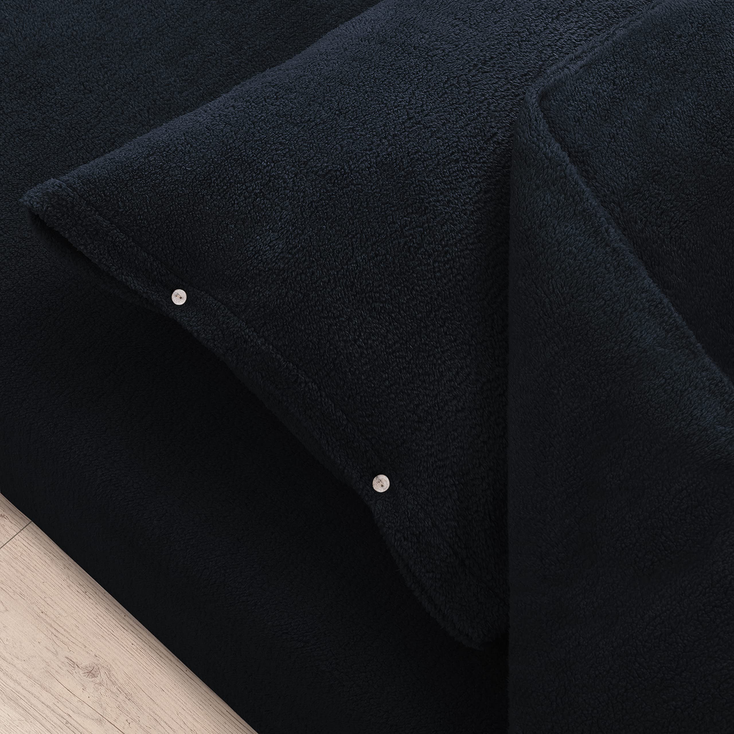 Blumtal Ropa de Cama de 200 x 260 cm y 2 Fundas de Almohada de 40 x 80 cm, Lujosa, Supersuave, Ropa de Cama de Invierno, Ropa de Cama de Felpa Transpirable, Azul océano Oscuro, Azul