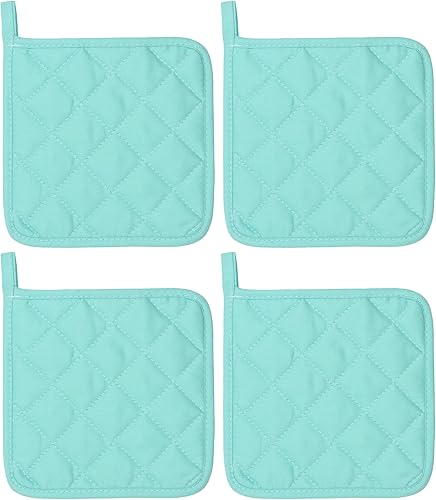 Miniatura 2 de Juego de 4 soportes para ollas de algodón 100 % algodón, lavables a máquina, resistentes al calor, para uso diario, cocina, almohadillas calientes,