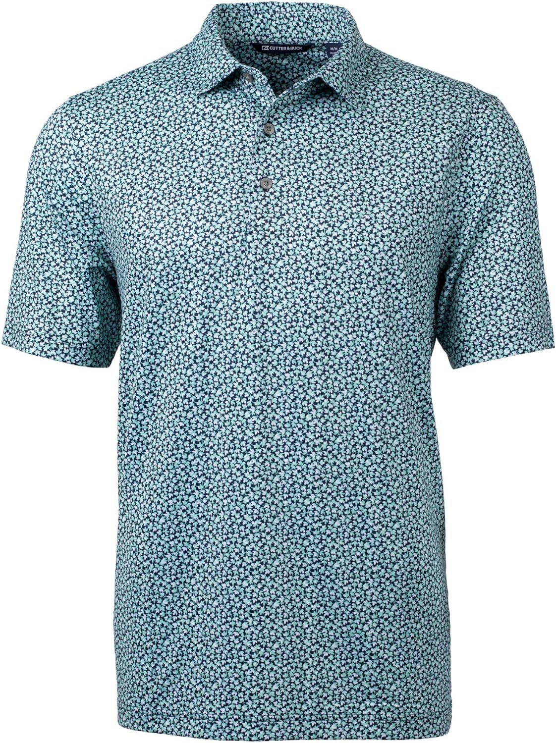 Cutter & Buck Mens Pike Magnolia Print Stretch Men's Polo