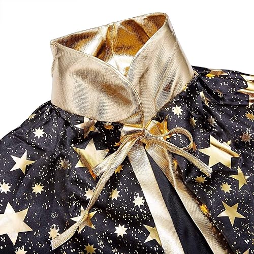 Miniatura 4 de Jackcell Capa de bruja de mago con sombrero y bolsa de calabaza, accesorios de disfraz de Halloween para fiestas de cosplay de niños