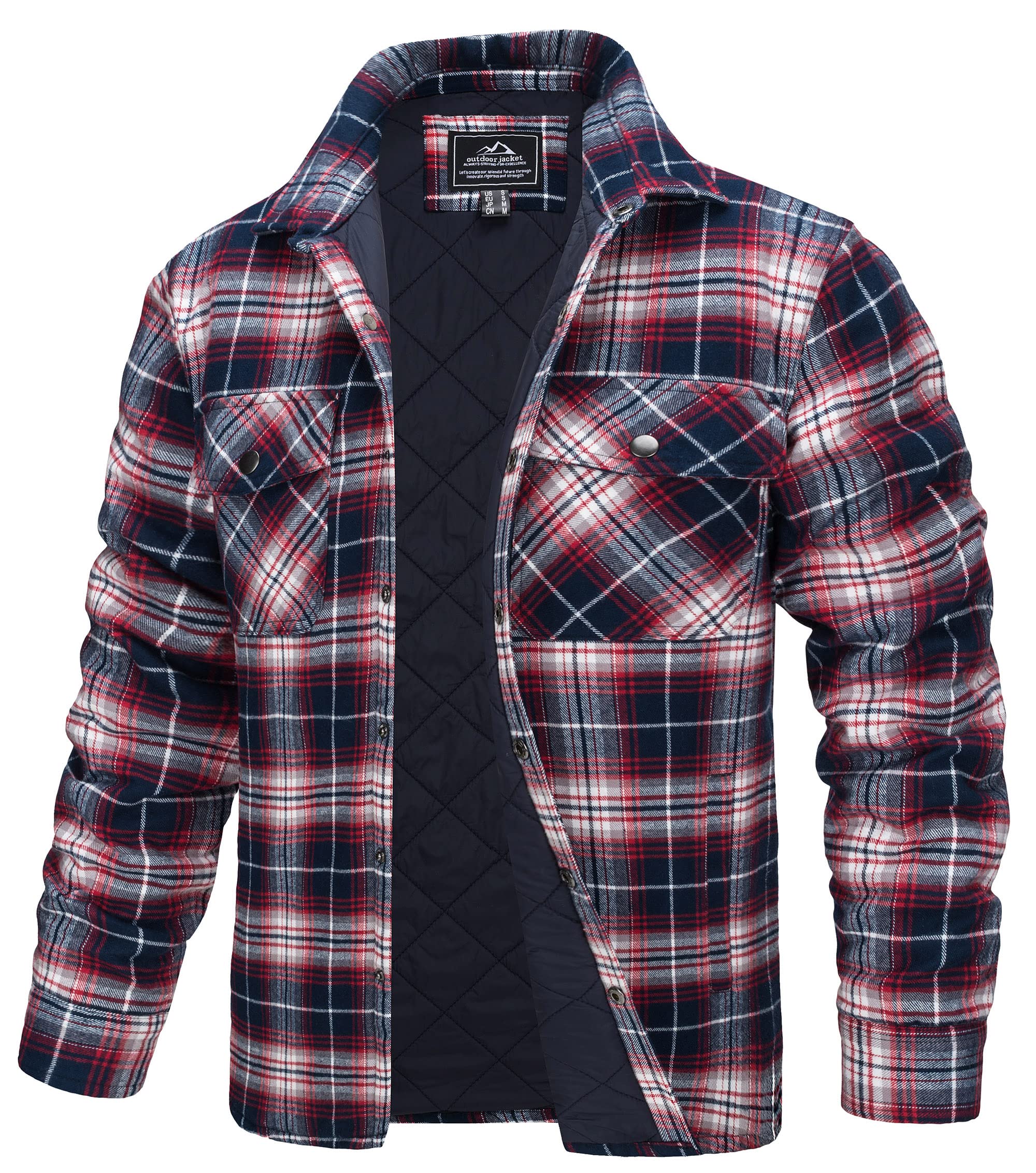 TACVASEN Camisas de Leñador Informales de Trabajo Acolchadas Acolchadas para Hombre Chaqueta de Franela a Cuadros