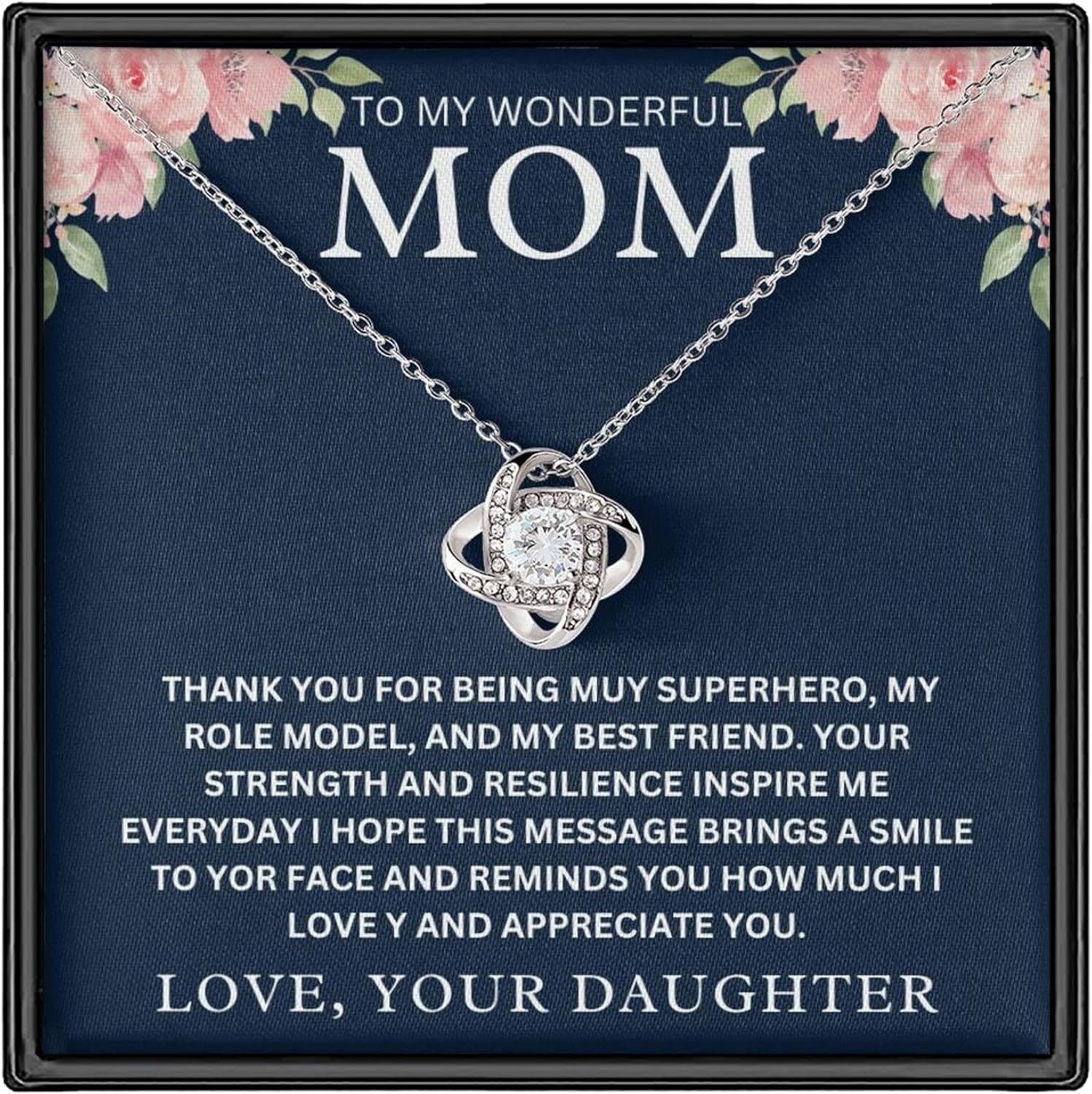 VIRAGIL To My Beautiful Mom Necklace, Gift For Mom From Daughter, Meaningful Gifts For Mother, Mom Gift, Unique Mother's Day Gift Ideas, Mom Gift From Daughter on Birthday Wedding Christmas Jewelry