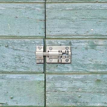 Lpraer 2 Inch Door Lock Bolt, 2 Pack Slide Latch Lock with Screws, Stainless Steel Barrel Bolt Lock Gate Lock for Bathroom Toilet Shed Door Garage Cabinet Fence, Silver
