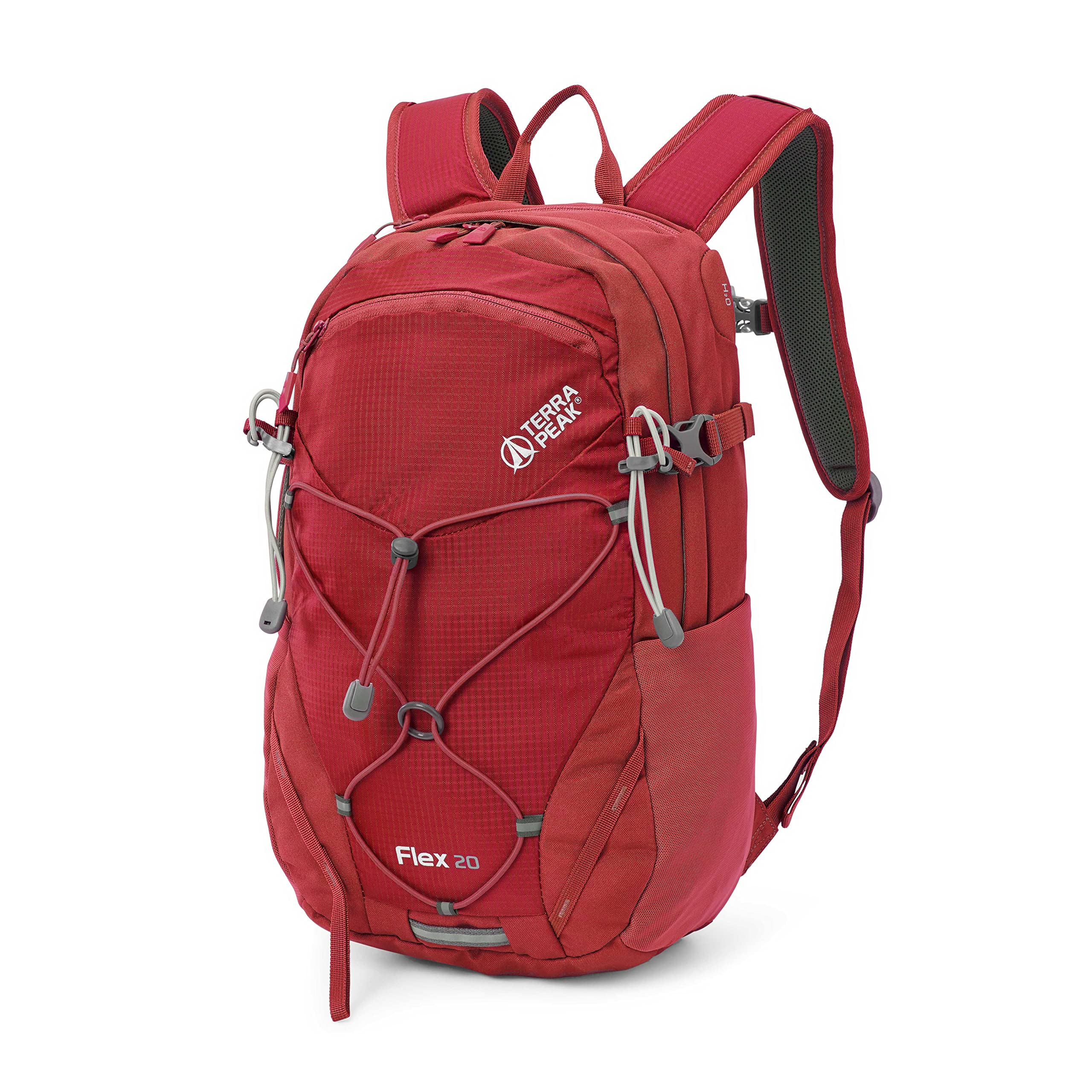 Terra Peak® Premium Wanderrucksack 20L (FLEX 20) Damen Herren & Erwachsene klein rot - Trekking-Rucksack wasserdicht - Daypack Rucksack & Tagesrucksack mit Hüftgurt & Rückenbelüftung zum Wandern