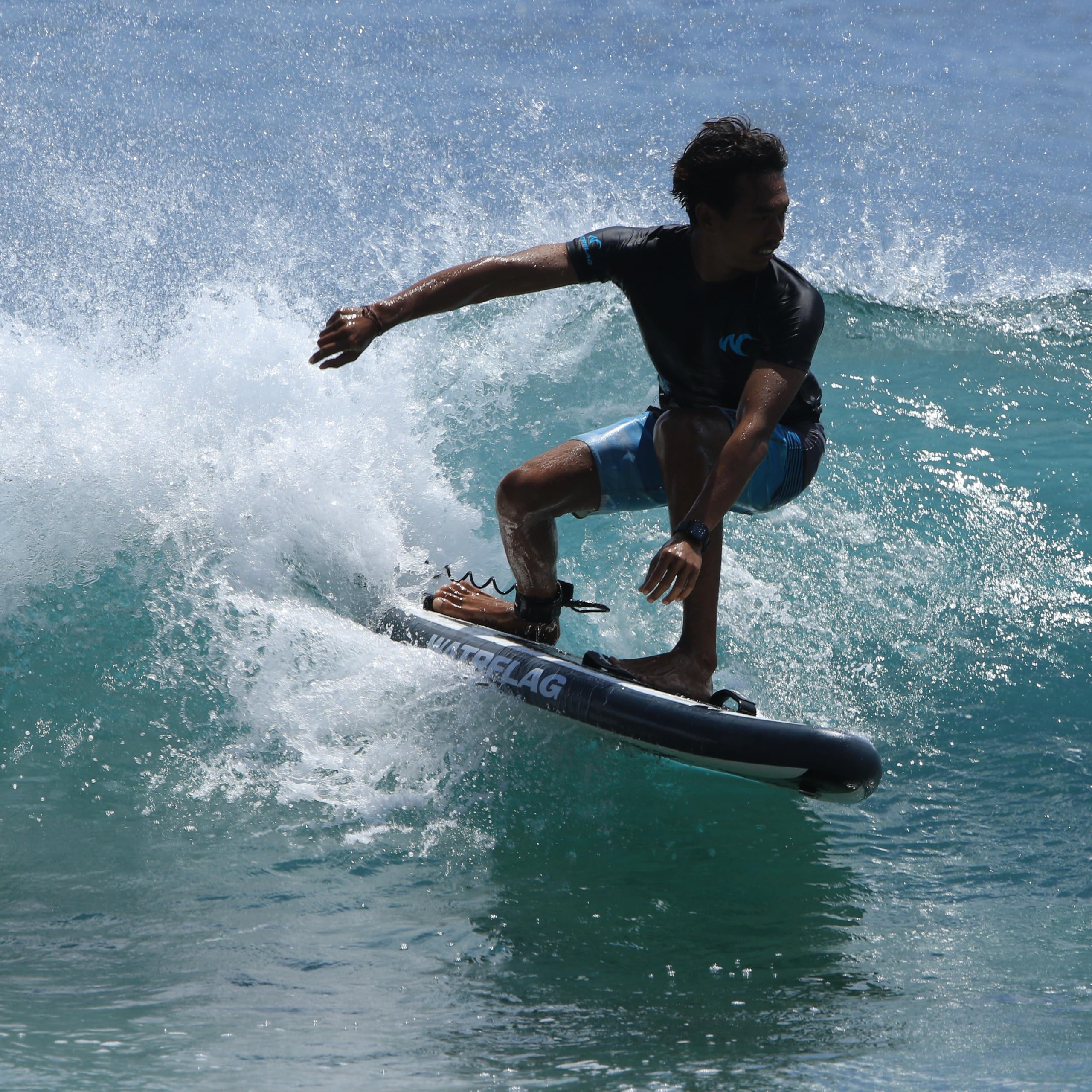 Premium aufblasbares SURF-Body Board Wave Rider 6'3" - 190 cm Set