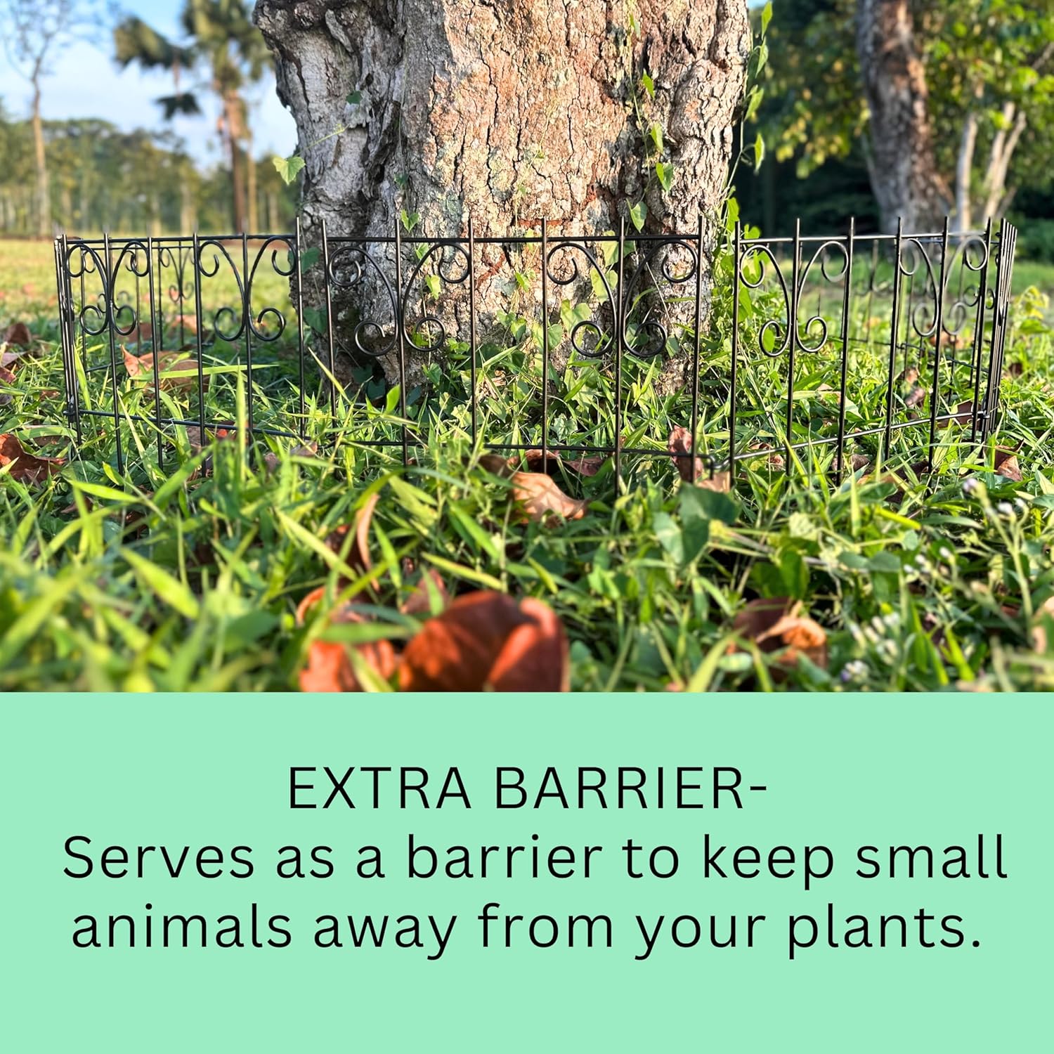 ShopLaLa Garden Fencing Outdoor (20 Panels) 12in(L) x 16.5in(H) Rustproof Black Metal Wire Animal Barrier Fences, Butterfly Flower Bed Edging for Landscape Patio Decor, Small Dog Fences for the Yard