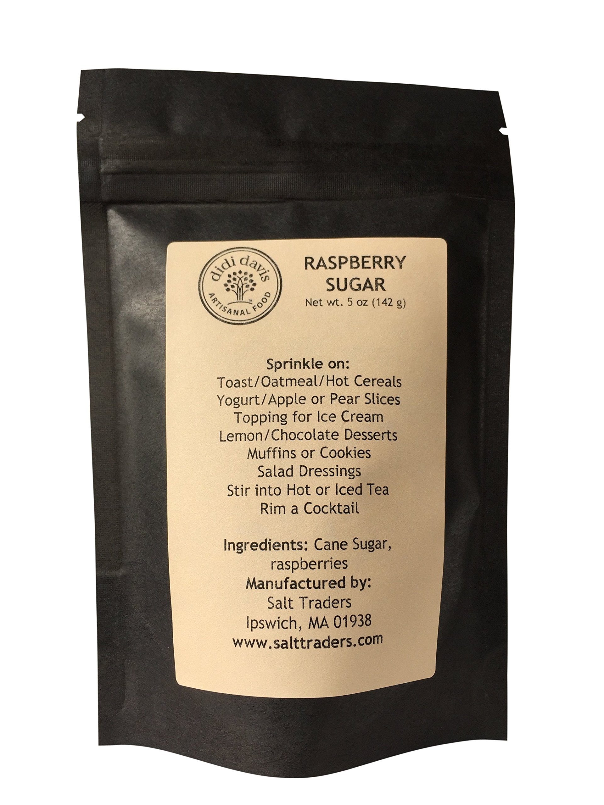 Salt Traders Raspberry Flavored Cane Sugar - 5 oz Rice Paper Zip Bag