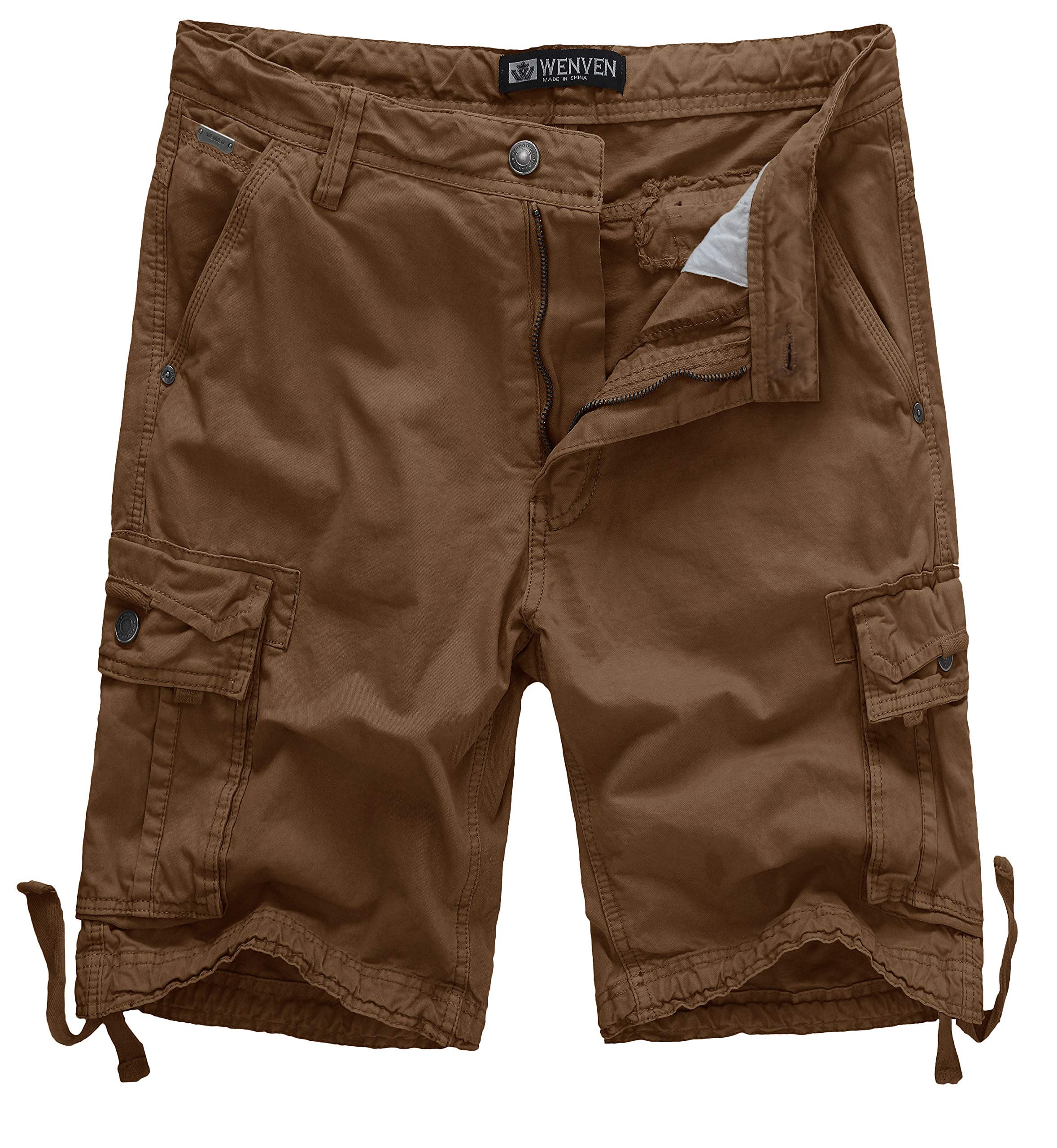 WenVen Men's Cotton Twill Cargo Shorts Relaxed Fit Reg and Big & Tall Sizes Trendy Casual Short Comfortable Mens Shorts