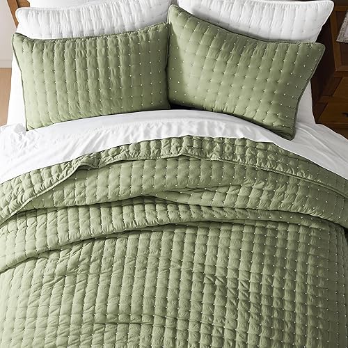 Miniatura 3 de WDCOZY - Juego de colcha con fundas de almohada, ligera extragrande, manta acolchada y delgada, 3 piezas, 118 x 106 pulgadas, tamaño California