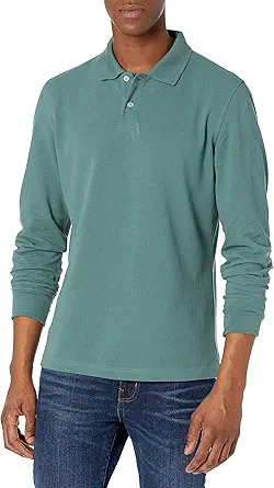 Amazon Essentials Men's Slim-Fit Long-Sleeve Pique Polo