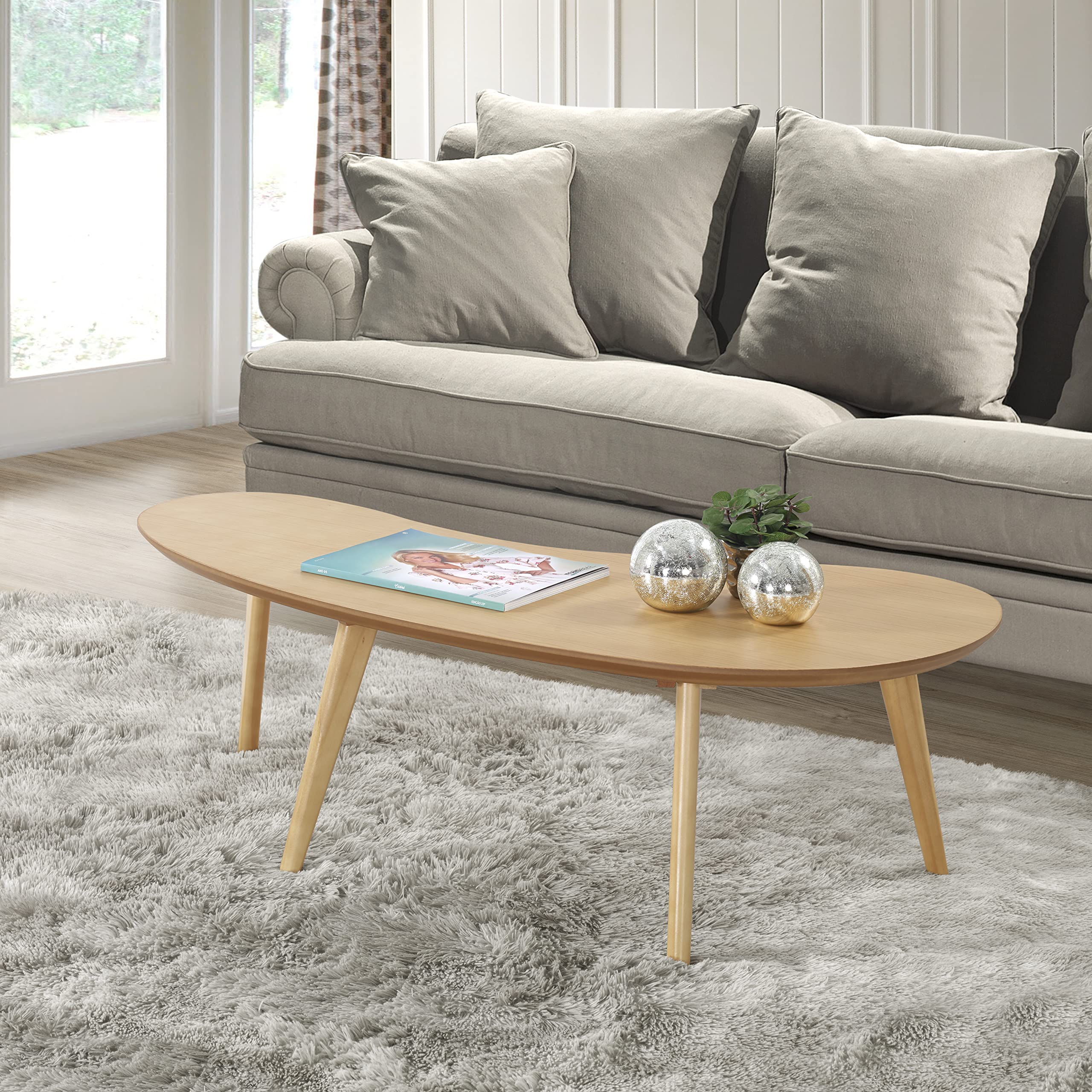 Camaflexi Mid Century Abstract Coffee Table, Oak