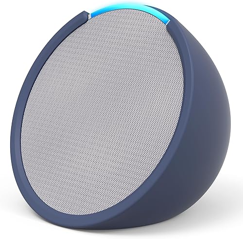 Paquete Echo Pop incluye Echo Pop  Blanco glaciar y Hecho para Tienda Sleeve  Azul