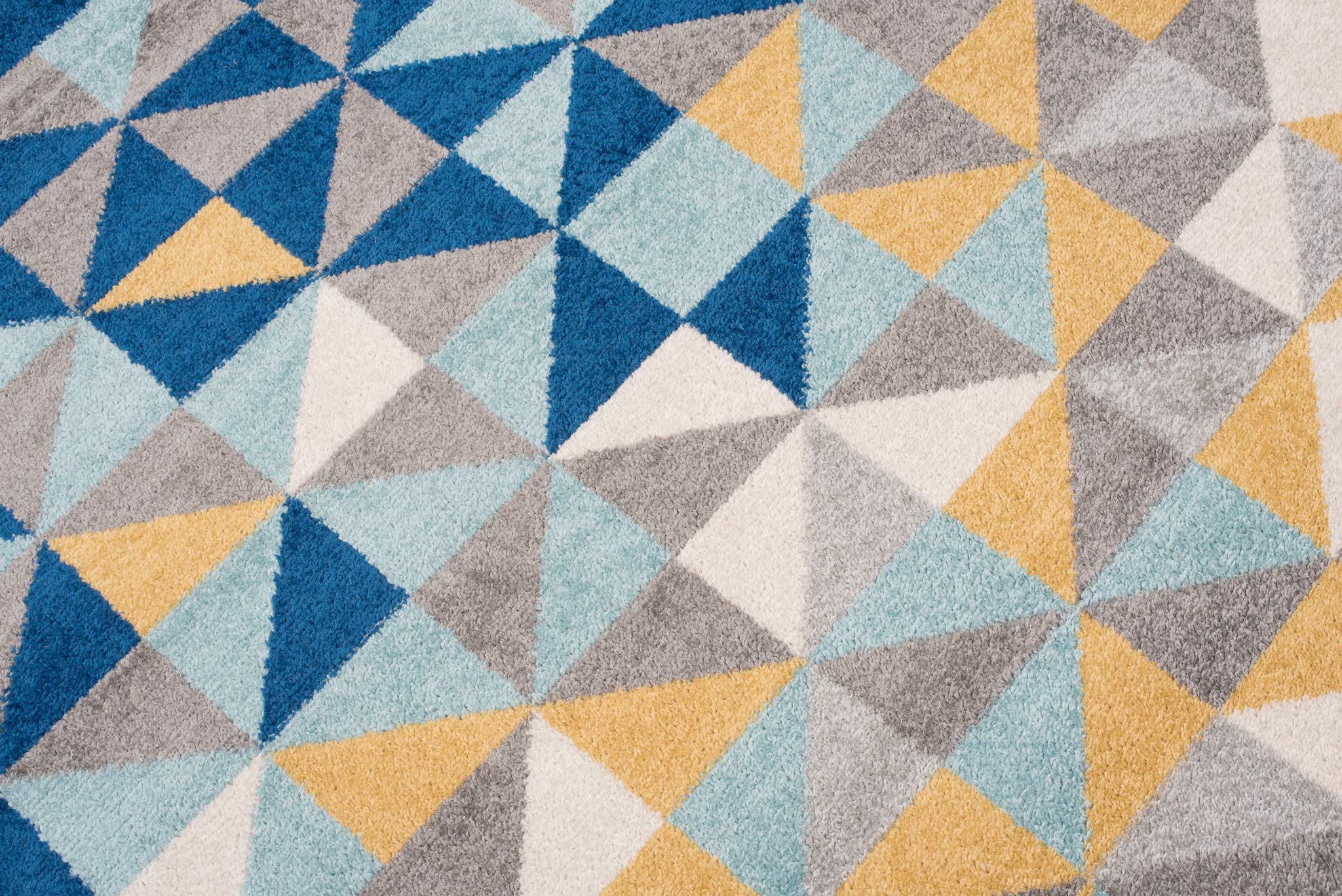 Carpeto Rugs Alfombra Moderna de Salón Grande y Dormitorio de Pelo Largo - Alfombras de Habitación Juveniles e Infantiles, para Bebés, Niñas y Niños - Amarillo Turquesa Gris - 160 x 220 cm