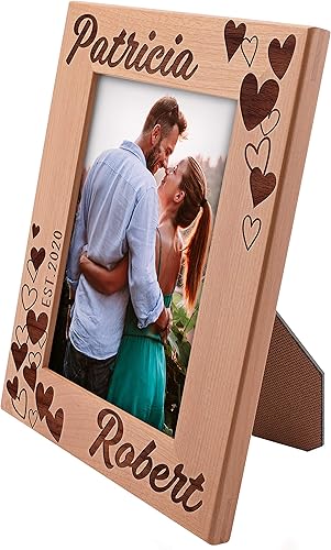 Vista 47 de GIFTBYGIFTY Marcos de fotos de amor personalizados para parejas con nombre, 4 x 6 pulgadas, regalos de San Valentín personalizados para él, ella