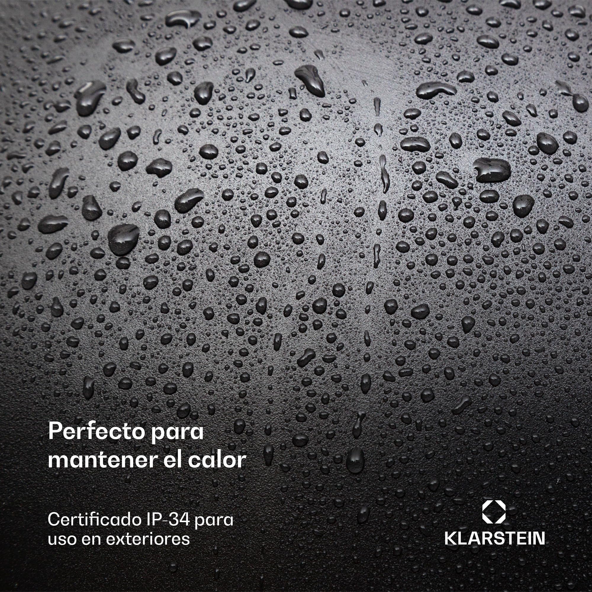Klarstein Radiador Electrico Bajo Consumo, Calefactor para Patio o Terraza de 2000W, con Mando, Radiadores Bajo Consumo Electricos, Eficiencia IP34, Calefactores Jardín, para Exterior
