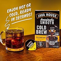 Vista 4 de Cápsulas de café de preparación fría de una sola porción Java House Concentrado líquido premium 100% arábica Tostado colombiano suave y audaz 12