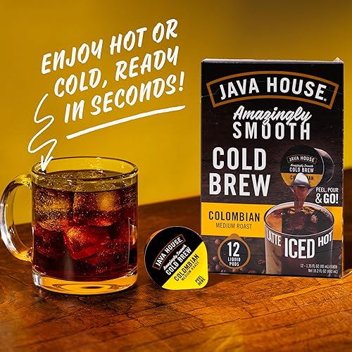 Miniatura 4 de Cápsulas de café de preparación fría de una sola porción Java House  Concentrado líquido premium 100% arábica  Tostado colombiano suave y audaz  12