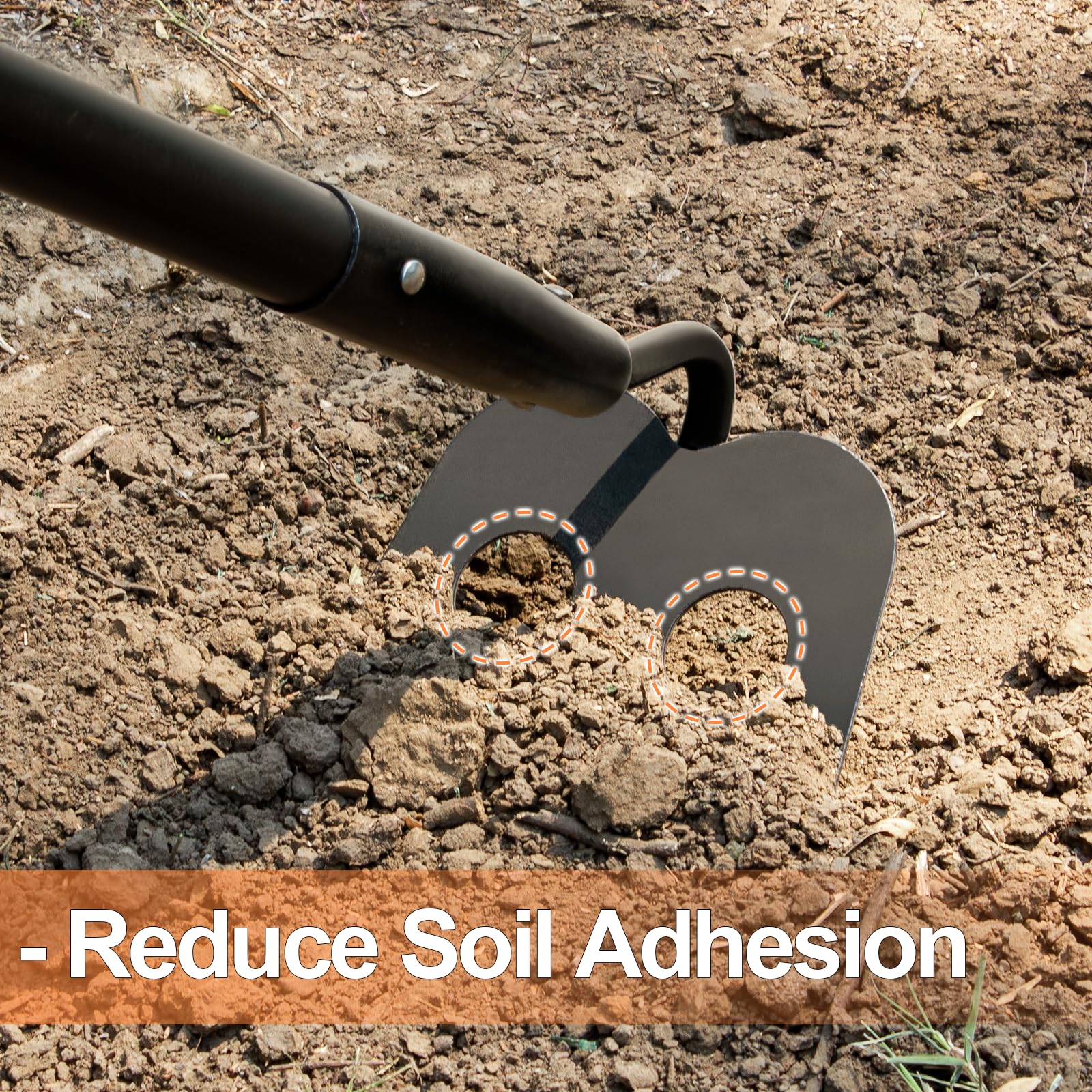 Garden Hoe for Weeding, Heavy Duty Hoe Garden Tool Long Handle, 58 Inches