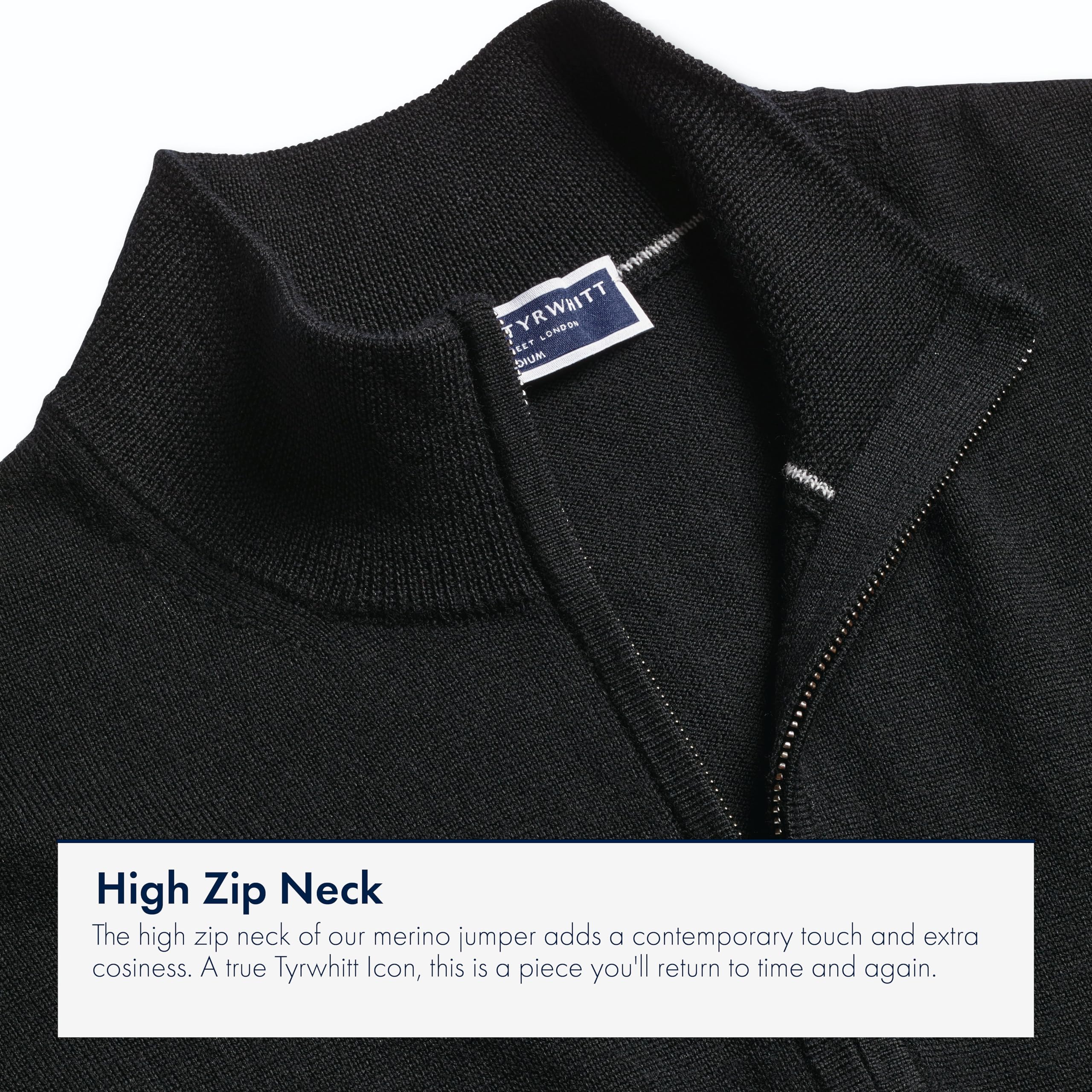 Charles Tyrwhitt Jumpers for Men - Merino Wool 1/4 Zip Jumper - Machine Washable & Temperature Regulating Knitwear for Smart & Casual Wear