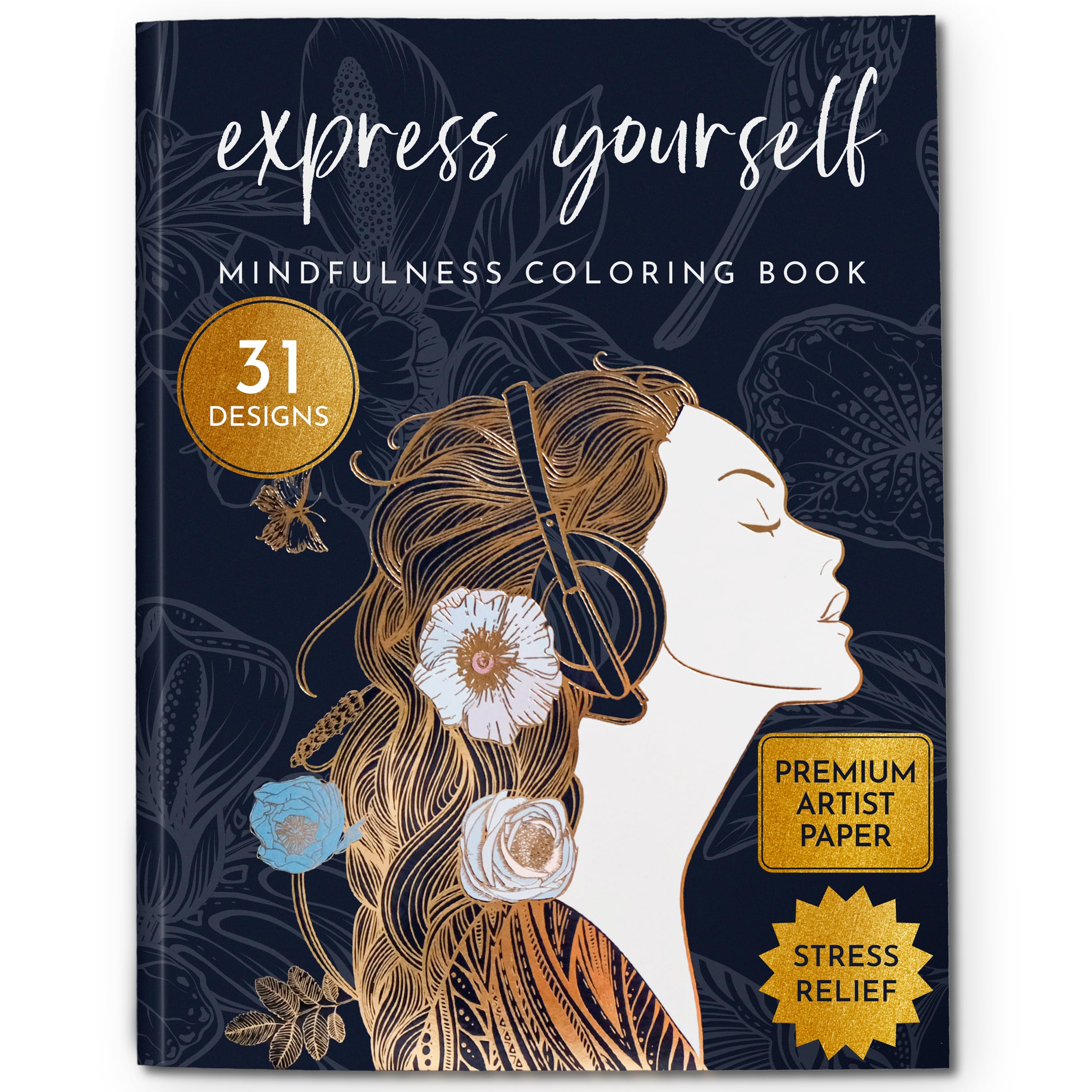 RYVE Adult Coloring Book for Women – Mindfulness & Personal Growth Prompts for Relaxation – Anxiety, Stress Relief & Relaxation Gifts for Women, Coloring Books for Adults Relaxation