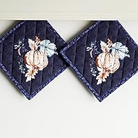 Vista 9 de Maison d' Hermine Juego de soportes para ollas 100% algodón, resistentes al calor, almohadillas calientes de 8 x 8 pulgadas con bucle para barbacoa