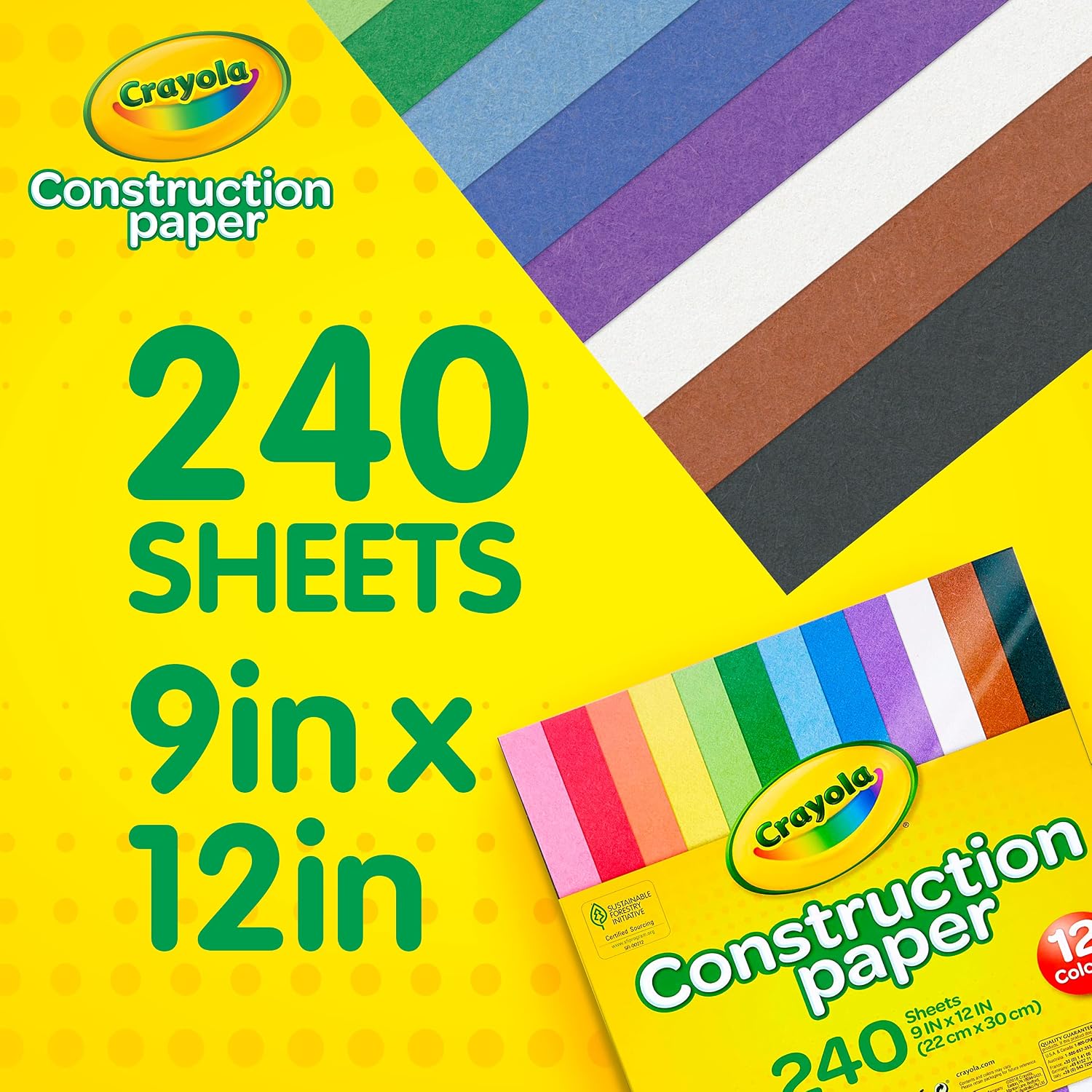 Crayola 240 Sheet Construction Paper, The color of the construction paper is Multicolor - Image 5