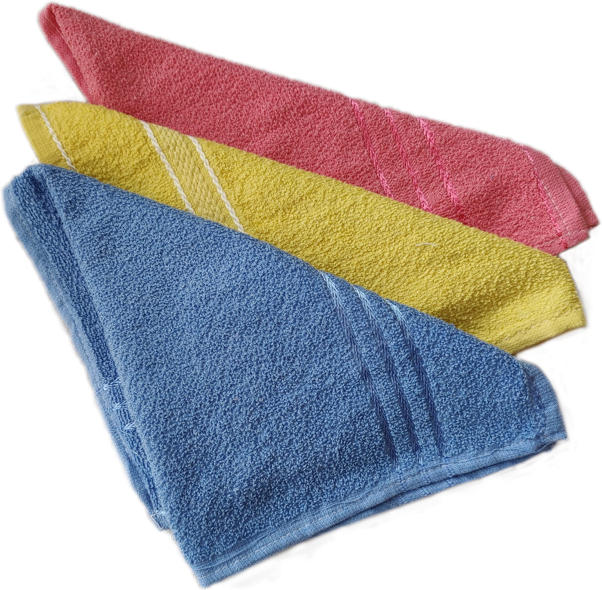 SaffronMist 100% Cotton Plain Hand Towels Set of 3 - Multicolor - Ultrasoft & Absorbent Hand Napkin - Small Towel for Face Gym Spa, 10 x 18 Inches (Pack of 3 - Multicolor1)-image-13