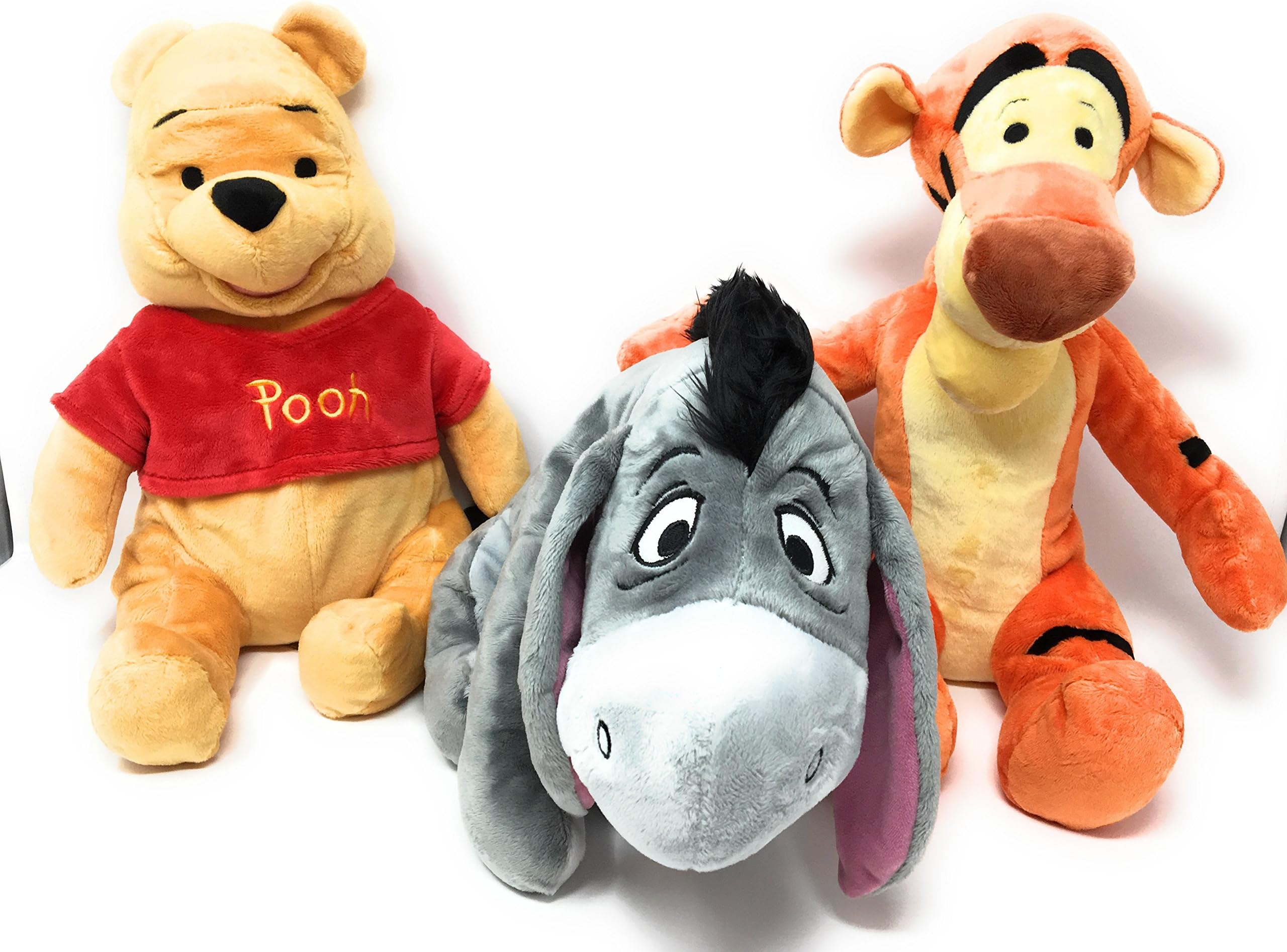Disney Winnie the Pooh Plush Set Bundle. Winnie the Pooh Plush Set includes Winnie the Pooh, Tigger, and Eeyore Plush Dolls - Medium 15 inch Plush Dolls